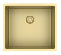Pure.Sink Exclusivo Chiuvetă de aur 45x40 cm cu rază de 10mm pentru montare sub blat, montare la nivel și montare deasupra PEX4540-60