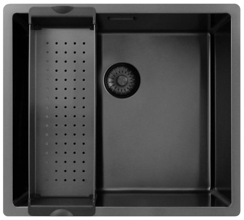 Pure.Sink Exclusivo Gun metal chiuvetă 45x40 cm, rază de 10mm pentru montarea de dedesubt, montare la nivel și montare deasupra PEX4540-61