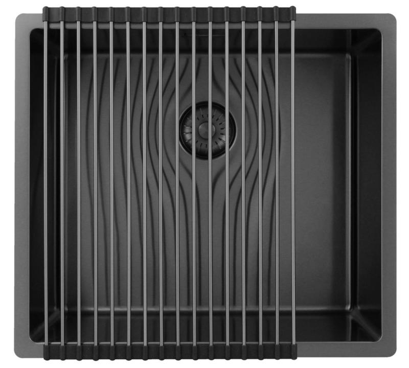 Pure.Sink Exclusivo Gun metal chiuvetă 45x40 cm, rază de 10mm pentru montarea de dedesubt, montare la nivel și montare deasupra PEX4540-61