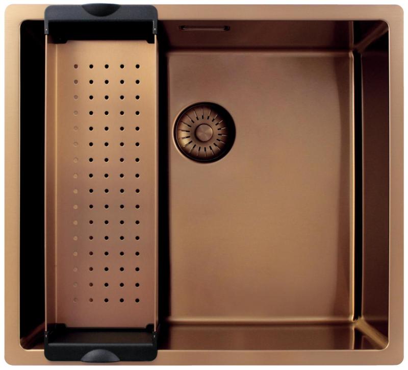 Pure.Sink Exclusivo Chiuvetă de cupru 45x40 cm, rază de 10mm pentru montare sub blat, montare la nivel și suprafață PEX4540-62