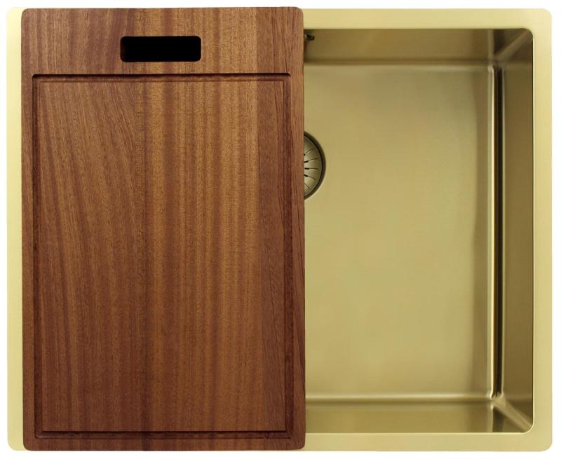 Pure.Sink Exclusivo Chiuvetă de aur 50x40 cm, rază de 10mm pentru montare sub blat, montare la nivel și montare deasupra PEX5040-60