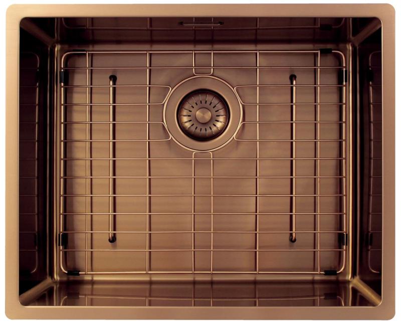 Pure.Sink Exclusivo Chiuvetă de cupru 50x40 cm cu rază de 10mm pentru montare sub blat, la nivel cu blatul și suprapusă PEX5040-62