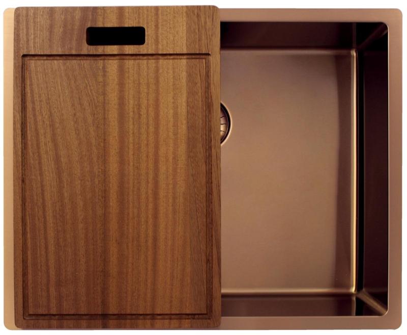 Pure.Sink Exclusivo Chiuvetă de cupru 50x40 cm cu rază de 10mm pentru montare sub blat, la nivel cu blatul și suprapusă PEX5040-62