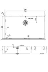 Pure.Sink Exclusivo chiuvetă mare Gun metal 70x40 cm, rază 10mm submontaj, montaj la nivel și suprafață PEX7040-61