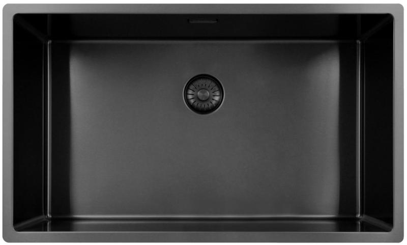 Pure.Sink Exclusivo chiuvetă mare Gun metal 70x40 cm, rază 10mm submontaj, montaj la nivel și suprafață PEX7040-61