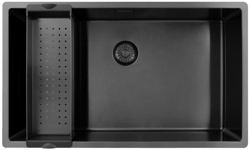 Pure.Sink Exclusivo chiuvetă mare Gun metal 70x40 cm, rază 10mm submontaj, montaj la nivel și suprafață PEX7040-61