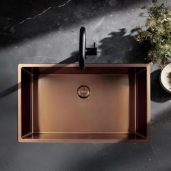 Pure.Sink Exclusivo chiuvetă mare de cupru 70x40 cm, rază de 10mm pentru montare dedesubt, la nivel și deasupra PEX7040-62