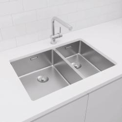 Pure.Sink Exclusivo RVS 1,5 chiuveta dubla 34+18 cm raza 10mm PEX341840-02
