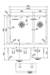 Pure.Sink Exclusivo RVS 1,5 chiuveta dubla 34+18 cm raza 10mm PEX341840-02