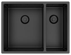 Pure.Sink Exclusivo Gun Metal 1,5 chiuvetă cu o jumătate de spălare 34+18 cm rază de 10mm PEX341840-61