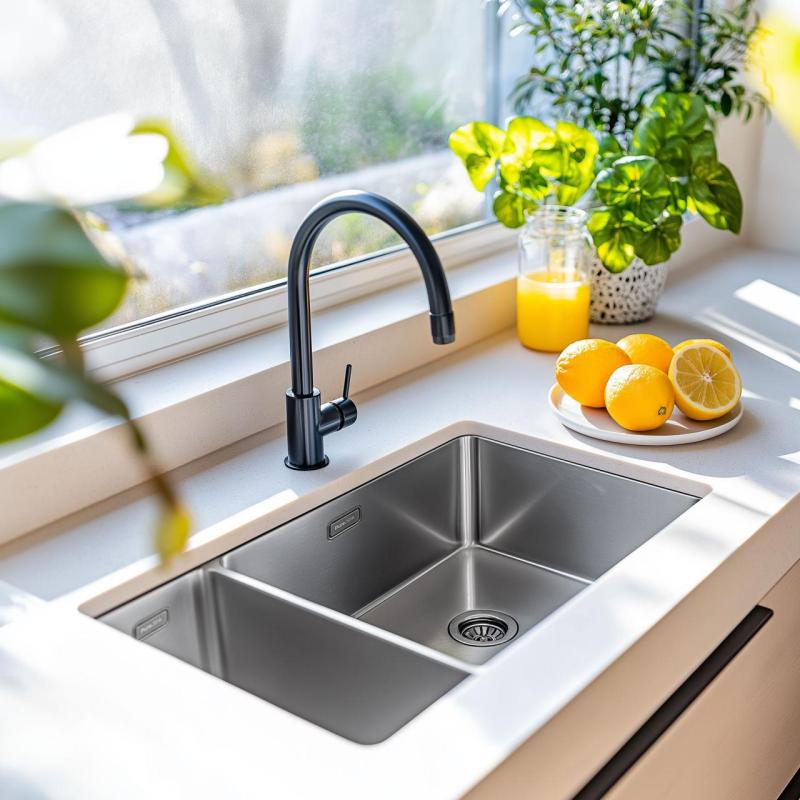 Pure.Sink Exclusivo RVS 1,5 cuvă dublă de 18+34 cm cu rază de 10mm PEX183440-02