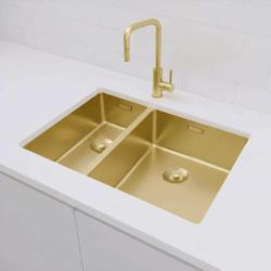 Pure.Sink Exclusivo Aur 1,5 o chiuvetă cu o jumătate de scurgere 18+34 cm rază de 10mm PEX183440-60