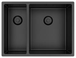 Pure.Sink Exclusivo Gun Metal 1,5 chiuvetă cu o jumătate de scurgere 18+34 cm raza de 10mm PEX183440-61