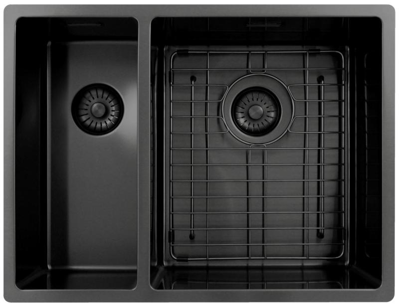 Pure.Sink Exclusivo Gun Metal 1,5 chiuvetă cu o jumătate de scurgere 18+34 cm raza de 10mm PEX183440-61