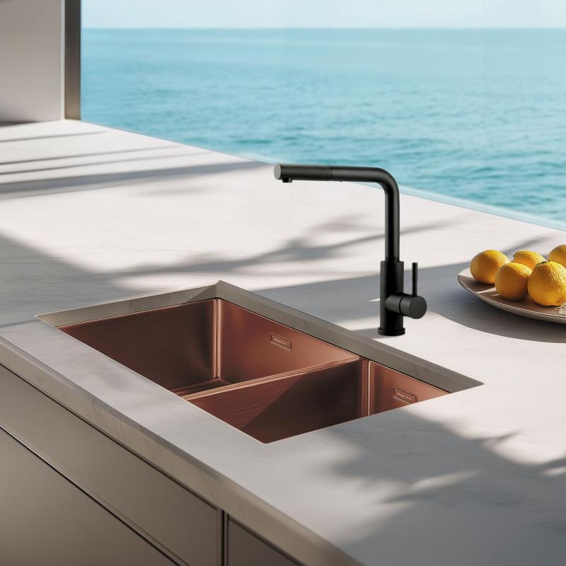 Pure.Sink Exclusivo Cupru 1,5 chiuveta dublă 18+34cm rază 10mm PEX183440-62