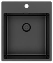 Chiuvetă Pure.Sink Exclusivo Gun Metal 44x52 cm Tapwing cu gaură pentru robinet, rază 10mm PEX4040T-61