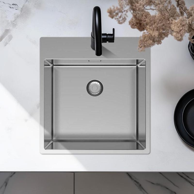 Pure.Sink Exclusivo Chiuveta din inox 49x52 cm Tapwing cu gaură pentru robinet, rază de 10mm PEX4540T-02