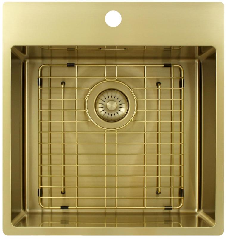 Pure.Sink Exclusivo Chiuvetă de aur 49x52 cm Tapwing cu orificiu pentru robinet rază 10mm PEX4540T-60