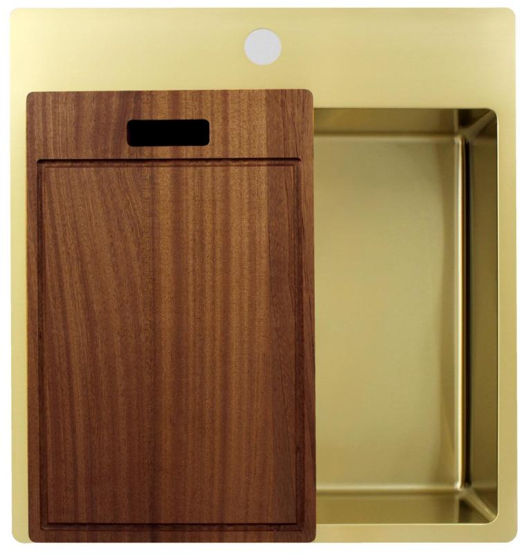 Pure.Sink Exclusivo Chiuvetă de aur 49x52 cm Tapwing cu orificiu pentru robinet rază 10mm PEX4540T-60