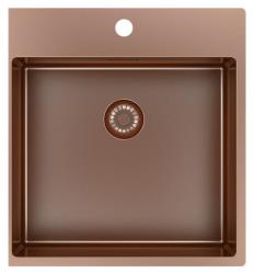 Pure.Sink Exclusivo Chiuvetă de cupru 49x52 cm Tapwing cu banca de găuri pentru robinet, rază de 10mm PEX4540T-62