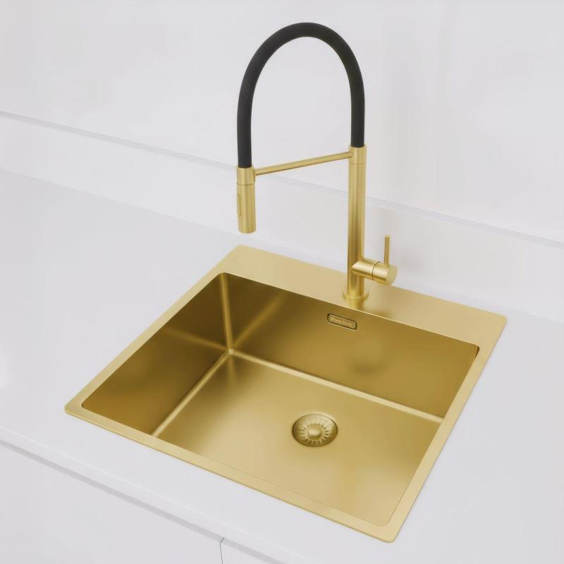 Pure.Sink Exclusivo Chiuvetă de aur 54x52 cm Tapwing cu gaura pentru robinet 10mm radius PEX5040T-60