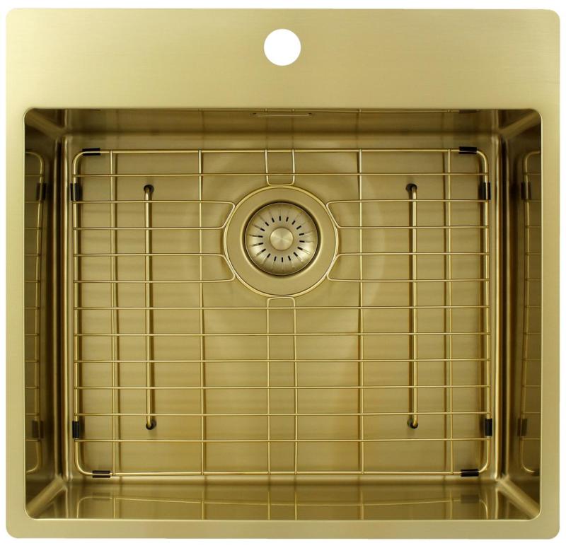 Pure.Sink Exclusivo Chiuvetă de aur 54x52 cm Tapwing cu gaura pentru robinet 10mm radius PEX5040T-60