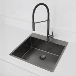 Chiuveta Pure.Sink Exclusivo Gun Metal 54x52 cm Tapwing cu gaură pentru robinet, rază 10mm PEX5040T-61