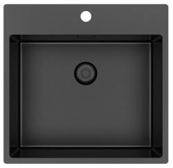 Chiuveta Pure.Sink Exclusivo Gun Metal 54x52 cm Tapwing cu gaură pentru robinet, rază 10mm PEX5040T-61