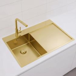 Pure.Sink Exclusivo Chiuvetă mică aurie cu scurgere 78x52 cm Robinet stânga PEX3478LT-60
