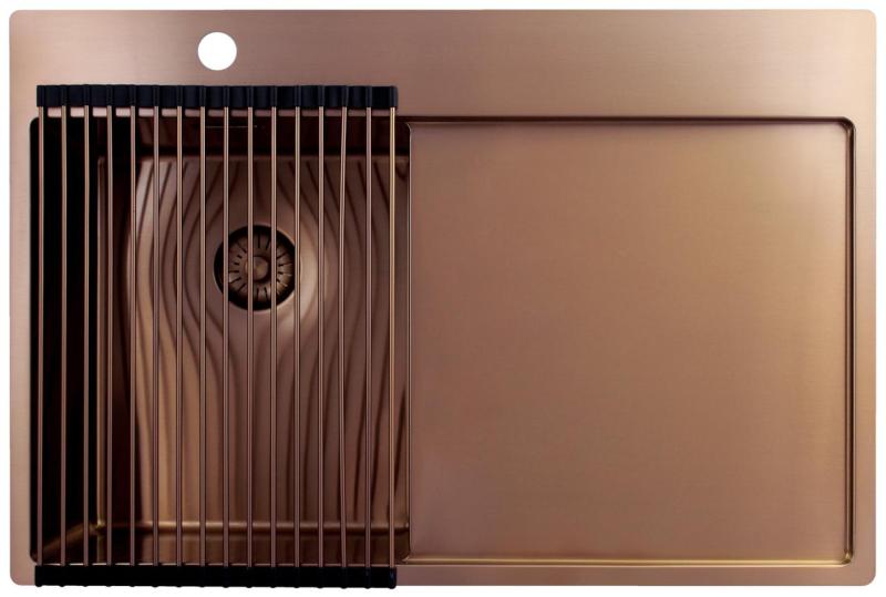 Pure.Sink Exclusivo Chiuveta mică din cupru cu zona de scurgere 78x52 cm Tapwing stânga PEX3478LT-62