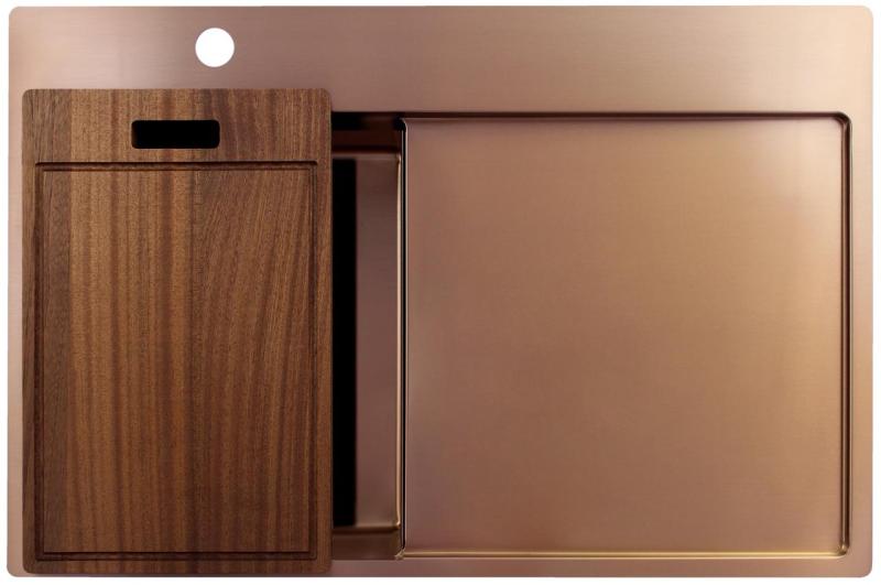 Pure.Sink Exclusivo Chiuveta mică din cupru cu zona de scurgere 78x52 cm Tapwing stânga PEX3478LT-62