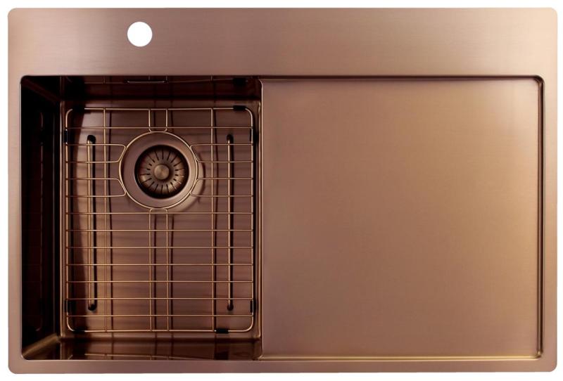 Pure.Sink Exclusivo Chiuveta mică din cupru cu zona de scurgere 78x52 cm Tapwing stânga PEX3478LT-62