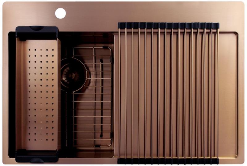 Pure.Sink Exclusivo Chiuveta mică din cupru cu zona de scurgere 78x52 cm Tapwing stânga PEX3478LT-62