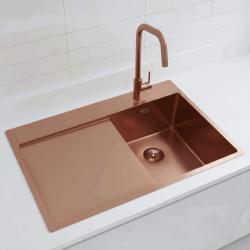 Pure.Sink Exclusivo Chiuvetă mică din cupru cu zonă de scurgere 78x52 cm Tapwing dreapta PEX3478RT-62