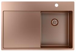 Pure.Sink Exclusivo Chiuvetă mică din cupru cu zonă de scurgere 78x52 cm Tapwing dreapta PEX3478RT-62
