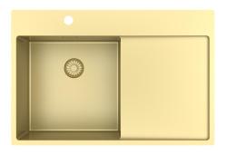 Pure.Sink Exclusivo Chiuvetă aurie cu zonă de scurgere 78x52 cm Tapwing la stânga PEX4078LT-60