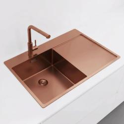Pure.Sink Exclusivo Chiuvetă de cupru cu zonă de scurgere 78x52 cm Tapwing stânga PEX4078LT-62