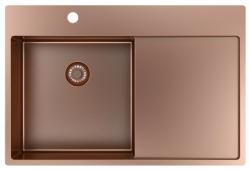 Pure.Sink Exclusivo Chiuvetă de cupru cu zonă de scurgere 78x52 cm Tapwing stânga PEX4078LT-62