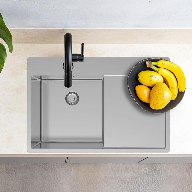 Pure.Sink Exclusivo Chiuvetă din inox cu zonă de scurgere 78x52 cm Tapwing dreapta PEX4078RT-02