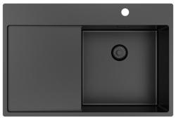 Pure.Sink Exclusivo Gun Metal chiuveta cu zona de scurgere 78x52 cm Tapwing dreapta PEX4078RT-61