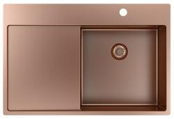 Pure.Sink Exclusivo Chiuvetă din cupru cu zonă de scurgere 78x52 cm Tapwing dreapta PEX4078RT-62