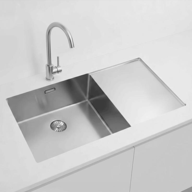 Pure.Sink Exclusivo chiuvetă inoxidabilă cu zonă de scurgere 86x52 cm Tapwing stânga PEX5086LT-02