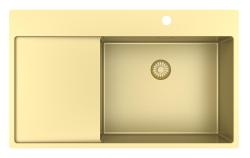 Pure.Sink Exclusivo Chiuvetă de aur cu zonă de scurgere 86x52 cm Tapwing dreapta PEX5086RT-60