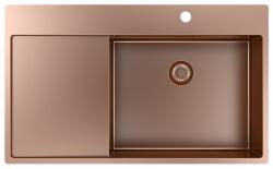 Pure.Sink Exclusivo Chiuvetă de cupru cu zonă de scurgere 86x52 cm Tapwing dreapta PEX5086RT-62