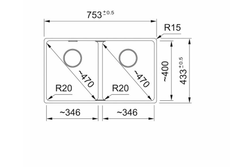 Franke Maris MRG 120-35-35 Fragranite Coffee cream chiuvetă dublă de sub blat 125.0725.661