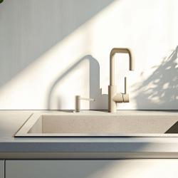 Dozator de săpun încorporat pentru bucătărie Franke Active, granit Coffee cream 112.0633.091
