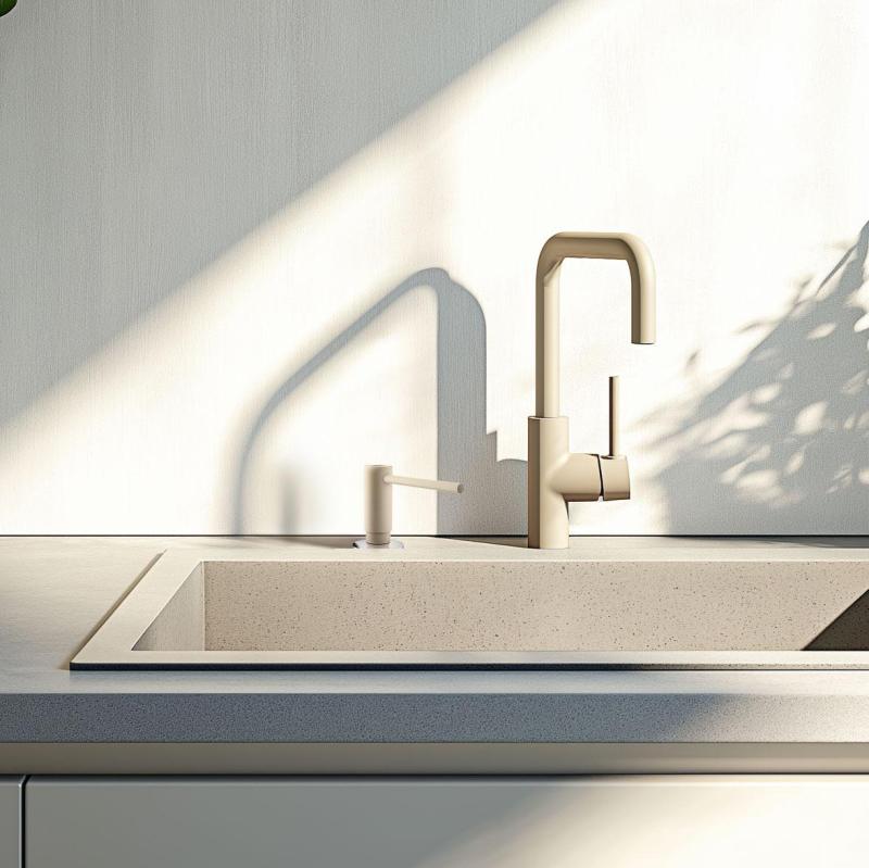 Dozator de săpun încorporat pentru bucătărie Franke Active, granit Coffee cream 112.0633.091