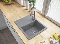 Graniteland Nex Chiuvetă de granit gri cu zonă de scurgere 574x464 mm 1208971431