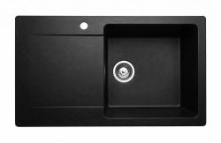 Graniteland Liri Granit Chiuvetă neagră cu zona de scurgere 765x448 mm 1208971438