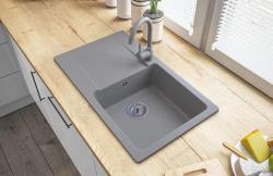 Graniteland Liri Granit Chiuvetă gri cu zonă de scurgere 765x448 mm 1208971441